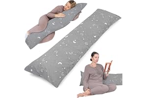 Totsy Baby Cuscino lungo per dormire sul fianco 145cm – supporto gravidanza ideale per il riposo notturno maternità e allattamento perfetto per letto e relax Oeko-Tex