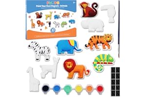 Funto, Kit de Peinture d'animaux pour Enfants, Peignez Vos Propres Figurines avec Aimant, Ensemble de 27 pièces d'art et d'artisanat, Projets Steam Activité créative Bricolage Jouets Cadeau