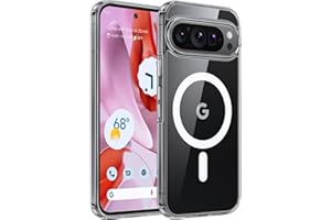 TAURI Coque Magnétique pour Google Pixel 9 Pro XL [Compatible avec MagSafe] Coque Ultra-Mince Anti-Jaunissement et Anti-Choc pour Pixel 9 Pro XL- Transparent