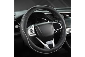 ‎GIANT PANDA GIANT PANDA Lenkradbezug aus PU-Leder, Kompatibel mit Mercedes-Benz runden Lenkrädern,Diamantgesteppt-Schwarz+Grau