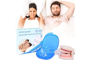 Keepaty Anti-snoring Tongue Device Silicone Anti-snoring Tongue Retainer Sleep Apnea Night Auxiliary Anti-Snoring Device Soft and Comfortable Help Stop Snoring Snoring Use Men and Women