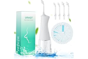 URAQT Neti Pot, elektryczny środek do czyszczenia nosa, zestaw do płukania zatok Neti Pot z 40 pakietami soli do mycia nosa i 4 wymiennymi końcówkami, płukanie zatok nosowych dla dorosłych i dzieci