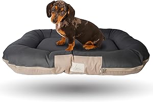 Ligo SCOTT - Materasso per Cani Idrorepellente e AntiGraffio, Realizzato in Italia. Cuscino per Cane antimacchia. Cuccia morbida per cani. Uso Interno ed Esterno. (XL: 140X87 cm, ANTRACITE/BEIGE)