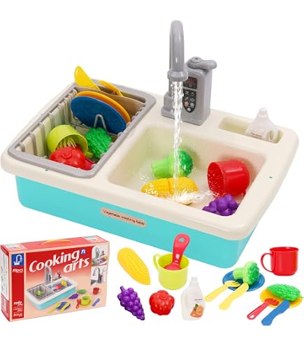 Évier de jeu - avec eau courante - Jouet de cuisine avec robinet fonctionnel