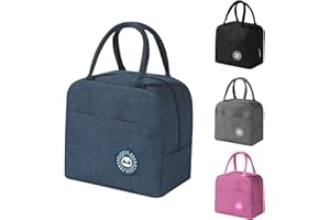 Ruucy Sac Isotherme Repas, Petit Sac Lunch Box Étanches, Sac Glaciere Isotherme Repas Imperméable en Feuille d'Aluminium, 5L Sac Lunch Isotherme pour Femmes, Hommes, Enfants, École e Bureau (Bleu)