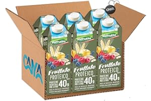 Valfrutta Frullato Proteico Mix di Frutta e Proteine con Mela, Frutti di Bosco e Avena 1L [CAIYA® BOX da 6 Brick]