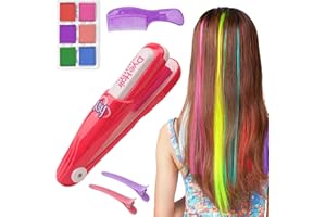 LTFIOON Juguete para Colorear el Cabello, 6 Colores Tiza Temporal de Colores para Niños, Polvo Para TeñIr El Cabello, Juguetes para Niños a Partir de 4 Años para Niñas, Cumpleaños