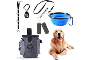 SSRIVER Kit di Addestramento per Cuccioli 6 Campane per Cuccioli Regolabili per Borsa da Addestramento per Cani Fischietto per Smettere di Abbaiare Ciotola per Cani e Borsa per Cacca