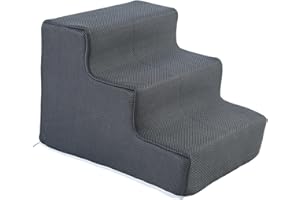 Gralara Scale per cani Rampa Scaletta per cani Gradini per animali domestici Copertura lavabile in lavatrice Gradini per cani Comodo antiscivolo Versatile, S 3 gradini grigio scuro
