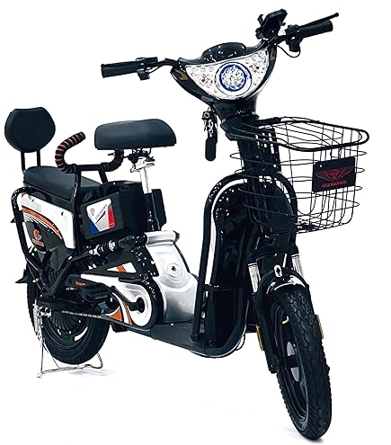 その他 K.M VLRA Electric Mobility Scooter, Black and Blue, 3-Wheel Design