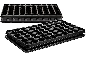 ‎BIGDEAN BigDean 2X Anzuchtplatte Pro 60 Pflanzlöcher Ø 4,7 cm & Untersetzer Pflanzschale Anzuchtschale Topfplatte 53 x 31 cm