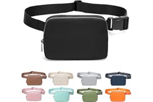 IDAHSOR Unisex Mini Belt Bag with Adjustable Strap Crossbody Waist Bag for Workout Shopping Travelling Hiking (Black)