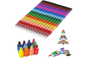 ARDFFA Stapelbare Buntstifte Kinder Wachsmalstifte 13 Stück, Baustein Buntstifte für Jungen Mädchen, Ideal für Mitgebsel Kindergeburtstags, Geburtstagsparty, Schule Belohnungen, Kindertag, Weihnachten