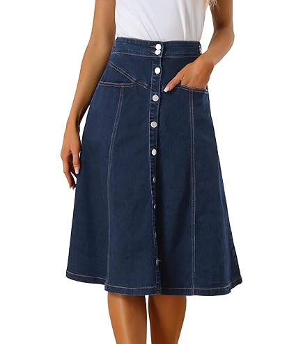 Jeansrock Mit Shorts Damen - Kuh Print A-Linie Sommerrock Dehnbar