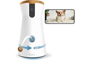 Furbo Dog Camera a 360°: [Nuovo 2023] Videocamera per Animali Grandangolare a Visione Rotante a 360° con Lancio Croccantini, Visione Nottura a Colori, Video in HD 1080p, Audio Bidirezionale, Indoor
