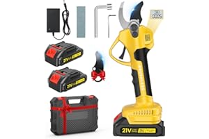 POIFL Tijeras De Podar 35mm, Tijeras De Podar Eléctricas De 2000mah Con Pantalla Lcd y Cuchillas Sk7, Motor Sin Escobillas De 800w, Tijeras De Podar Con Batería Recargable