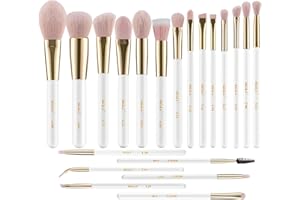 BEILI Juego de Pinceles de Maquillaje Profesional,20 unidades juego de Pinceles de Maquillaje Veganos con Pincel de Sombra de Ojos para Base,Contorno Kabuki Rouge,Delineador de ojos en el Extranjero