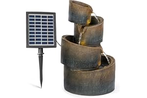 blumfeldt Mantua - Fontana con Cascate, Solare, da Giardino, Decorativa, Alimentazione Solare, Cascate su 4 Livelli, Indoor & Outdoor, Pannello Solare: 9 V/2,8 W/17,5x14 cm, Resistente al Gelo
