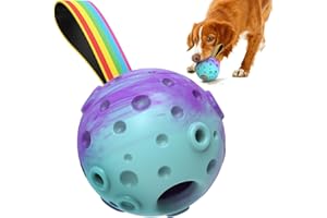 HETOO Interactive Dog Toys,Natural Rubber Dog Balls on a Rope,Dog Treat Ball Dispenser Puzzle Dog Ball Keep them Busy,Reduces Anxiety Boredom Dog Chew Toys,Refillable Homemade Freezable Dog Food Ball