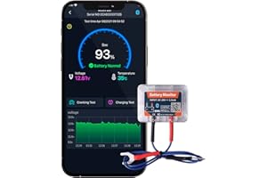 STREETWIZE ACCESSORIES Streetwize Bluetooth Battery Monitor | App Operated | Lead Acid | Car Battery Tester | View Charge Level | Real-Time Info | 12v Monitor (SWBMS1)