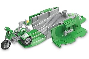 Ricky Zoom Tomy Pop & Go Playset Exclusive de DJ Rumbler et Deux Accessoires, des Figurines pour garçons, des Jouets de Moto avec Roues, Enfants de 3 Ans +, T20034