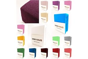 ‎DH DEIN . HAUS Frottee Spannbetttücher Spannbettlaken Bettlaken mit Gummizug Bettücher Baumwolle Laken (gelb, 90 x 200 cm)