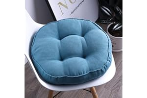 Lukery Stuhlkissen rutschfeste Dicke 10cm, Waschbare Weiche Sitzkissen Komfort Stuhlauflage als Stuhl Kissen für Outdoor Indoor Gartenstuhl, Küche Esszimmerstuhl (Runde 50cm,Blau)