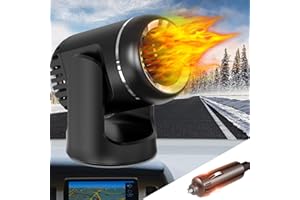 Chuankefanxing Calentador para Coche, Calentador y desempañador portátil para Coche, desempañador de Parabrisas, Calentador para Coche de 12 V y 150 W con Enchufe para Encendedor