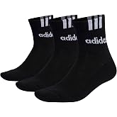 adidas Unisex Adult 3-Stripes Linear Half-Crew Cushioned Socks 3 Pairs