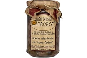 Cipolla Tropea Marinata con Menta 280g - Composta Cipolle Rosse IGP - Autentica Salsa Gourmet Artigianale Calabrese - Prodotti Calabresi Tipici - Made in Italy- Delizie Vaticane di Tropea (1)
