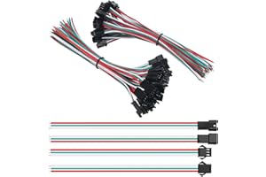 Lyeteung 20 Paia JST SM 3 Pin Connettore Spina, JST 3 Pin Micro Elettrico Spina Connettore Maschio e Femmina con 150mm 22AWG Cavo
