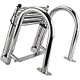 Folding Dock Boat Ladders 4 Step, Heavy Duty Removable Marine Yacht Boarding Ladder, Stainless Steel Pool Ladder with Wide Step & Handle