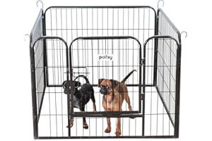 Parc Enclos pour Chien Chiot et Lapin GARDEO80x60x4, 4 Panneaux 80X60cm, 0,64M2, modulable, intérieur et extérieur, Pliable, Garantie 5 Ans, Paitsy