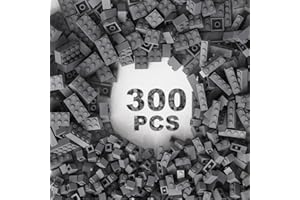 TTEHGB TOY 300 Klassische Steine, dunkelgraue lose Steine, kompatibel mit Lego Teilen und Komponenten, kreatives Steinspielzeug für Jungen und Mädchen im Alter (Dunkelgrau 300 Teile), M0653-25