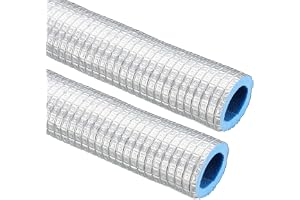 PATIKIL 5,6 fot rör isolering skumrör, 2 st 75 mm (3 tum) ID 95 mm (3-3/4 tum) OD värmebevarande XPE skumrör omslag med aluminiumfolie för AC-enhet luftkonditionering vattenrör, silverblå