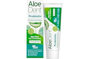 Aloe Dent - Probiotic Aloe Vera Gel Toothpaste - Fluoride Free - Balances Microbiome, Supports Healthy Gums & Freshens Breath - Vegan, Cruelty Free & SLS Free - 75ml - 1 Pack
