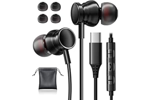 TUBHANGGAI Cuffie USB C per Samsung S24 S23 S22 Ultra A54 iPhone 15 Pro Max, Auricolari con Filo USB C Cuffie con Microfono HiFi Cuffie Type C Auricolari USB C per Samsung A34 S21 S20 Google Pixel 8 Pro iPad 10