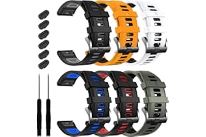 EZMVZKU 26mm Silicona Correa de Pulseras para Garmin Fenix 8 AMOLED 51mm/7X/7X Pro/6X/6X Pro/5X Plus/3/3 HR,Quickfit Correas Deportiva Banda para Epix Pro 51mm/Enduro 3/Tactix 7 Pro/Descent Mk3i 51mm