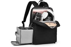 CADeN Zaino Fotografico, Borsa per Fotocamera Riflettente Scomparto per Laptop da 14" Compatibile con Sony Canon Nikon DSLR Sony Canon Nikon DSLR (nero)