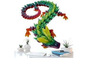 3D Dragon Toy, 3D Printed Fidget Dragon 3D-tryckt 11,8 detaljerad Fantasy