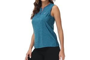 MoFiz Mujer Sin Mangas Camiseta Verano Deportiva Tank Top Transpirable con Cremallera