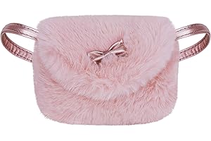 JINTN Prinzessin Plüschtasche Umhängetasche mit Schleife Baby Geldbörse kinder Handtasche Geldbeutel Mädchen Kuriertasche Mädchen Backpack Verstellbar Schultergurt Taschen Kinder Geschenk