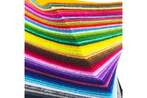 flic-flac 48pcs Felt Fabric Sheet Assorted Color Felt Pack DIY Craft Squares Nonwoven (15 x 15 cm)