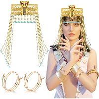 Costume égyptien Anuket Pour Femme – Robe Blanche, Voile Tulle, Bijou Doré, Bandeau, Bracelets – Déguisement Fête, Carnaval, Soirée Thème