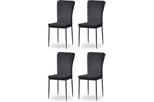 ‎JYMTOM JYMTOM 4er-Set Samt Esszimmerstühle mit Samt-Bezug, hoher Rückenlehne, Metallgestell modernem Skandinavien-Design für Restaurant, Esszimmer, Bar und Café (4, schwarz)