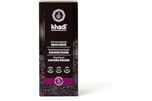 khadi CASTANO SCURO Tinta naturale per capelli - Tinta per capelli per un risultato castano scuro intenso e brillante, quasi nero - 100% naturale e vegana - 100 g