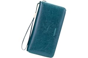 SENDEFN Purses for Women RFID Protection Leather Womens Wallet Large Capacity Long Clutch Purse with Wristlet