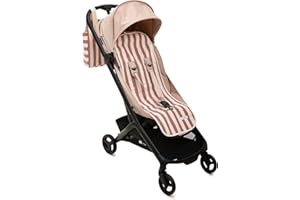 Mi Bollito - Colchoneta silla de paseo universal – Modelo a rayas acolchada y transpirable – 100% algodón – Compatible con todos los carros de bebé - Fabricado en España. (Granate)