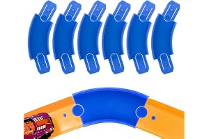 Sinbana 6st Svängbandelar för Hot Wheels, ABS 45 Graders Böjda Bankomponenter Leksaksbilsbana Kontakter Kompatibla med Hot Wheels