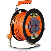 Bylion 50 Metre 3x1.5 mm Seyyar Makaralı Uzatma Kablosu Kapaklı Termal Sigortalı CCA Kablo
